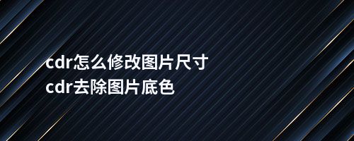 cdr怎么修改图片尺寸cdr去除图片底色