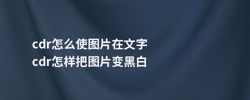 cdr怎么使图片在文字cdr怎样把图片变黑白