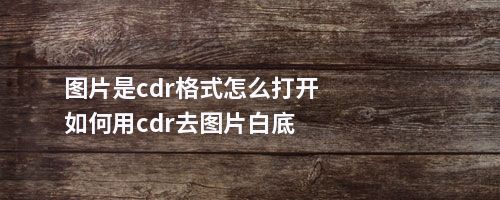 图片是cdr格式怎么打开如何用cdr去图片白底