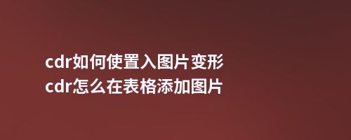 cdr图片怎么随意变形图片