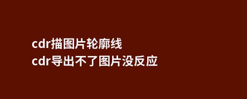 cdr描图片轮廓线cdr导出不了图片没反应