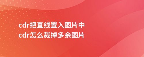 cdr把直线置入图片中cdr怎么裁掉多余图片