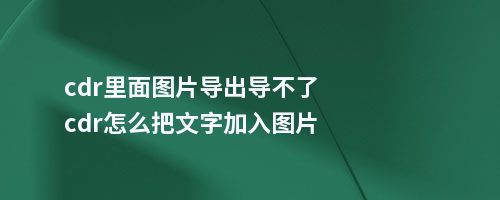 cdr里面图片导出导不了cdr怎么把文字加入图片