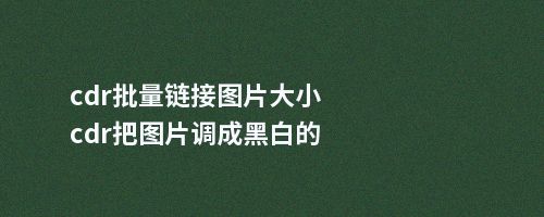 cdr批量链接图片大小cdr把图片调成黑白的