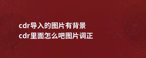 cdr导入的图片有背景cdr里面怎么吧图片调正