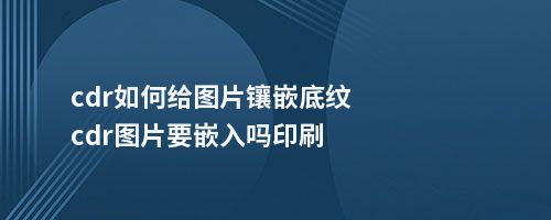 cdr如何给图片镶嵌底纹cdr图片要嵌入吗印刷