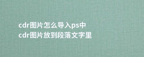 cdr图片怎么导入ps中cdr图片放到段落文字里