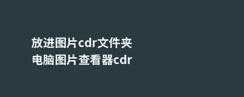 放进图片cdr文件夹电脑图片查看器cdr