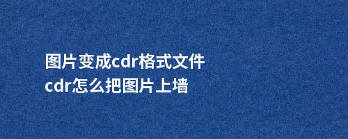 图片变成cdr格式文件cdr怎么把图片上墙