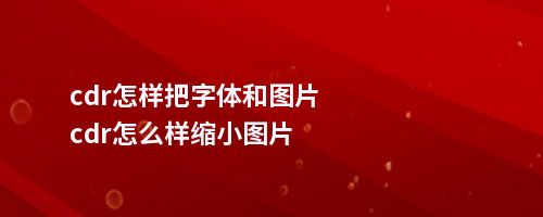 cdr怎样把字体和图片cdr怎么样缩小图片