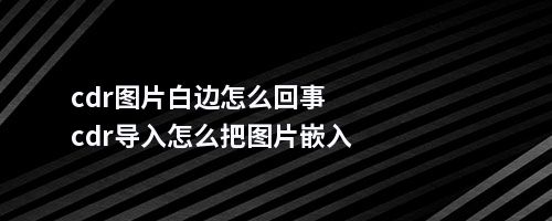 cdr图片白边怎么回事cdr导入怎么把图片嵌入