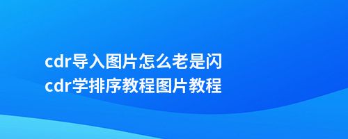 cdr导入图片怎么老是闪cdr学排序教程图片教程