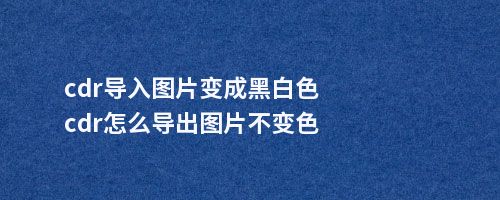 cdr导入图片变成黑白色cdr怎么导出图片不变色