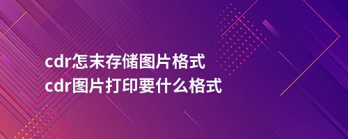 cdr怎末存储图片格式cdr图片打印要什么格式