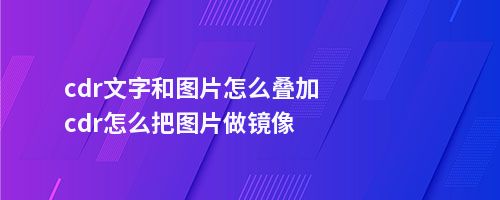 cdr文字和图片怎么叠加cdr怎么把图片做镜像