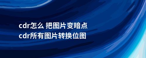 cdr怎么 把图片变暗点cdr所有图片转换位图