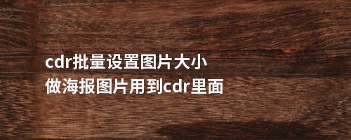 cdr批量设置图片大小做海报图片用到cdr里面