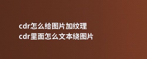 cdr怎么给图片加纹理cdr里面怎么文本绕图片