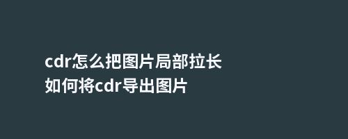 cdr怎么把图片局部拉长如何将cdr导出图片