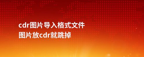 cdr图片导入格式文件图片放cdr就跳掉