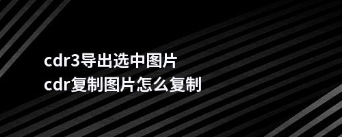 cdr3导出选中图片cdr复制图片怎么复制