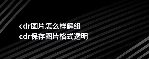 cdr图片怎么样解组cdr保存图片格式透明