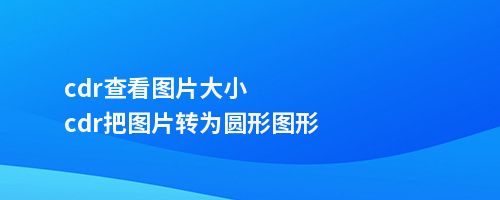 cdr查看图片大小cdr把图片转为圆形图形