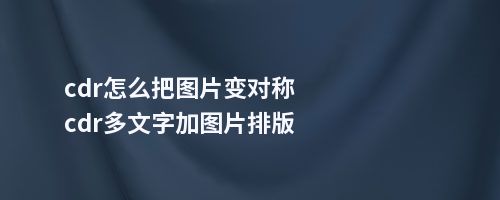 cdr怎么把图片变对称cdr多文字加图片排版