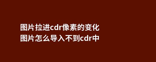 图片拉进cdr像素的变化图片怎么导入不到cdr中