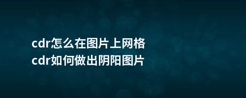 cdr怎么在图片上网格cdr如何做出阴阳图片