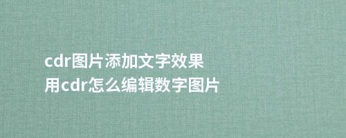 cdr图片添加文字效果用cdr怎么编辑数字图片