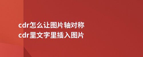 cdr怎么让图片轴对称cdr里文字里插入图片