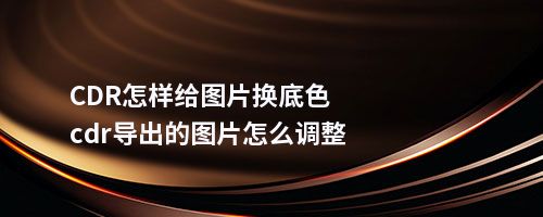 CDR怎样给图片换底色cdr导出的图片怎么调整