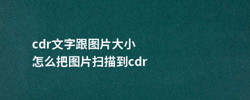 cdr文字跟图片大小怎么把图片扫描到cdr