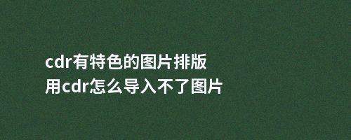 cdr有特色的图片排版用cdr怎么导入不了图片