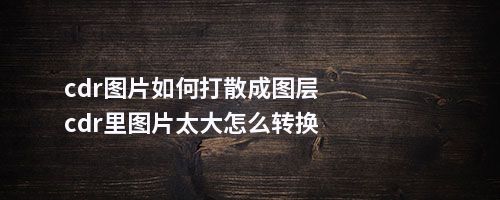 cdr图片如何打散成图层cdr里图片太大怎么转换