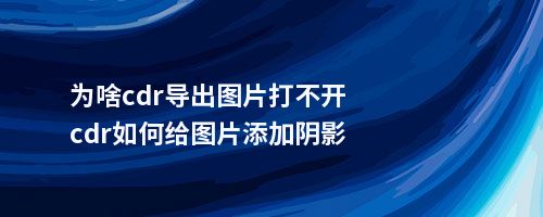 为啥cdr导出图片打不开cdr如何给图片添加阴影