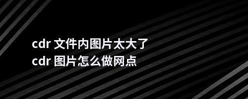 cdr 文件内图片太大了cdr 图片怎么做网点