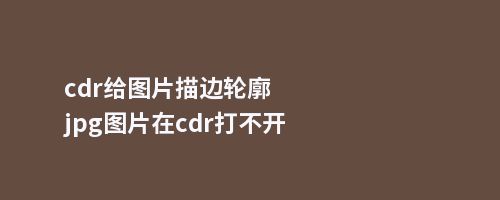 cdr给图片描边轮廓jpg图片在cdr打不开