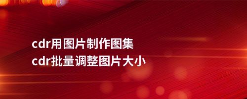 cdr用图片制作图集cdr批量调整图片大小