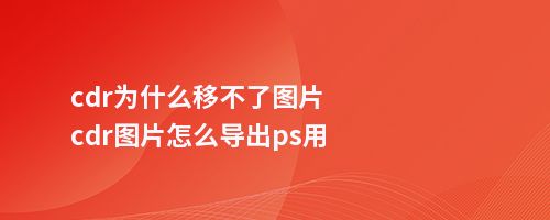 cdr为什么移不了图片cdr图片怎么导出ps用