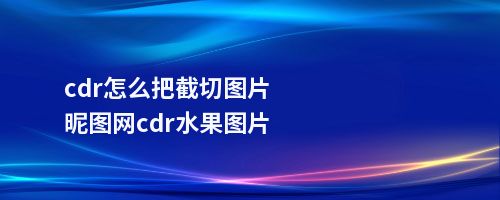 cdr怎么把截切图片昵图网cdr水果图片