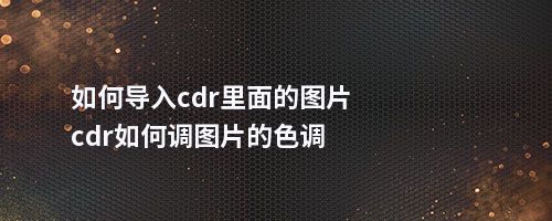 如何导入cdr里面的图片cdr如何调图片的色调