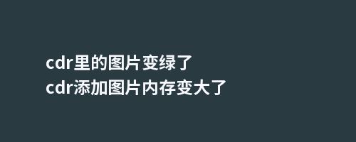 cdr里的图片变绿了cdr添加图片内存变大了