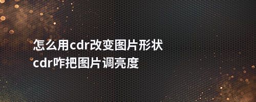 怎么用cdr改变图片形状cdr咋把图片调亮度