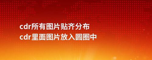 cdr所有图片贴齐分布cdr里面图片放入圆圈中