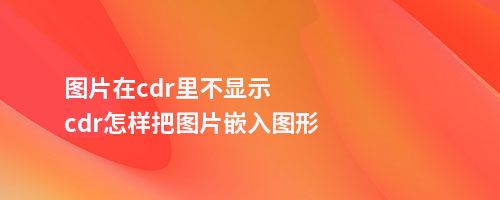 图片在cdr里不显示cdr怎样把图片嵌入图形