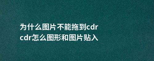 为什么图片不能拖到cdrcdr怎么图形和图片贴入