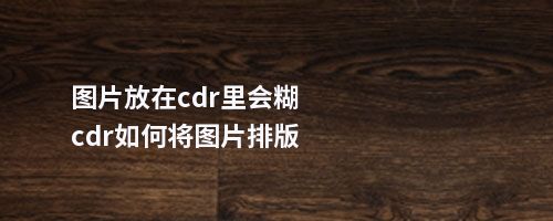 图片放在cdr里会糊cdr如何将图片排版