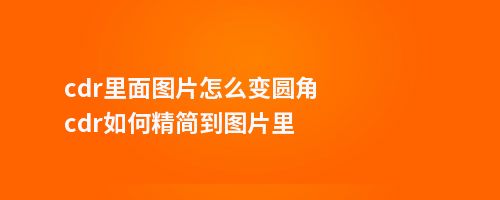 cdr里面图片怎么变圆角cdr如何精简到图片里